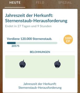 Pokémon GO Maske Belohnung Sternenstaub