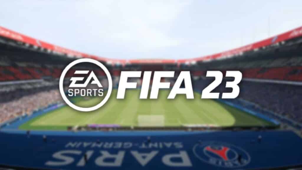 FIFA 23-Logo vor dem PSG-Stadion