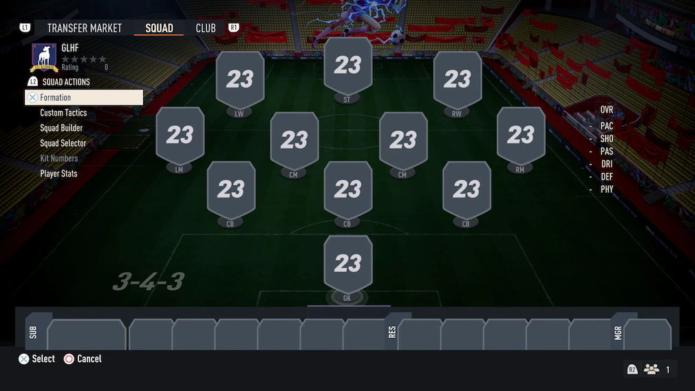 3-4-3-Formation in FIFA 23.