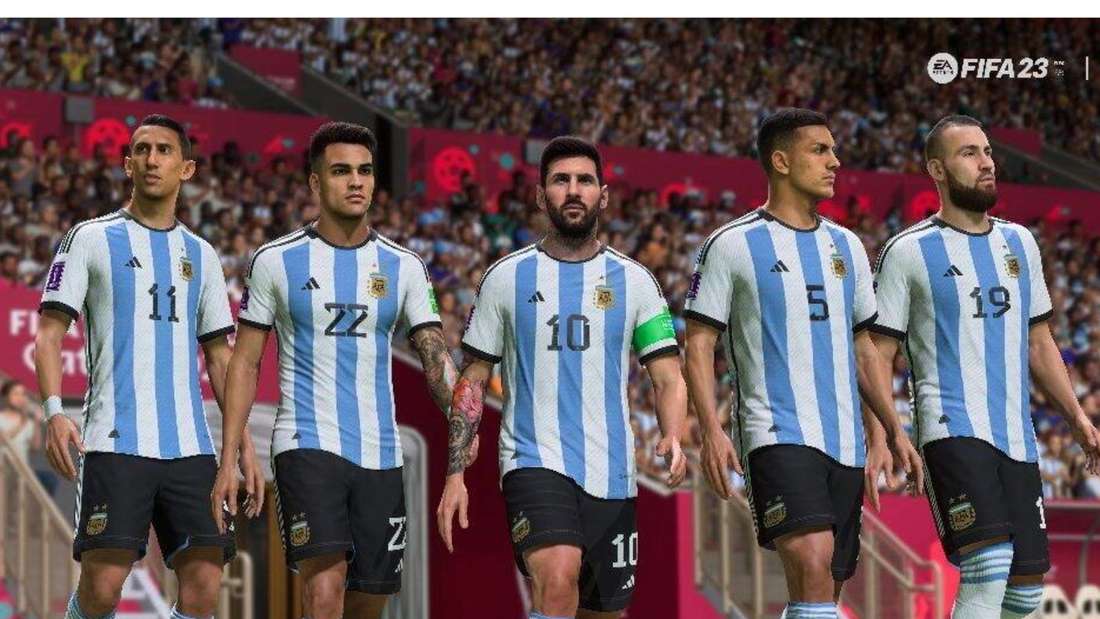 Simulation des FIFA23-Games mit argentinischer Nationalmannschaft