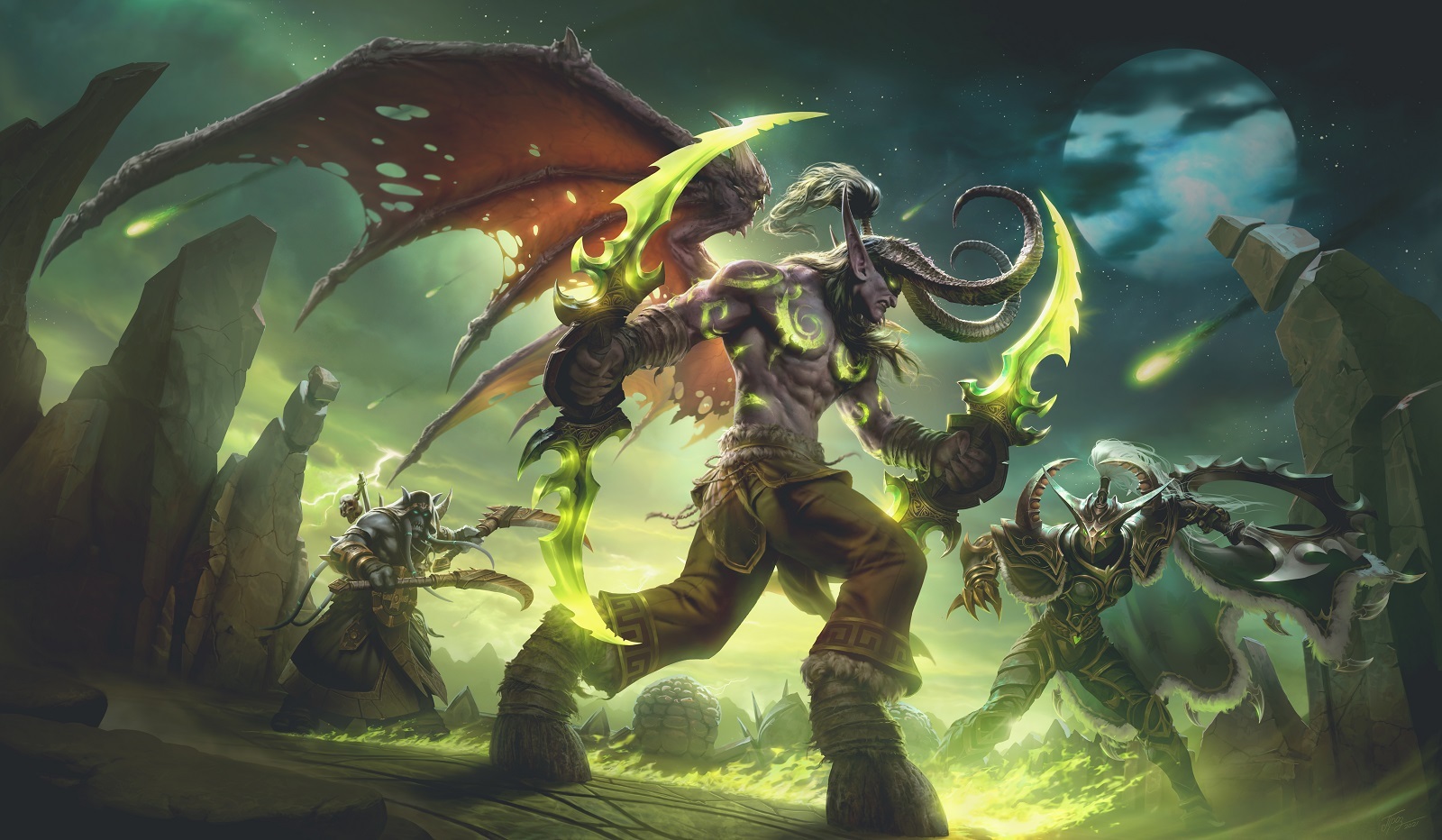 Illidan trifft im Schwarzen Tempel in World of Warcraft auf Akama und Maiev