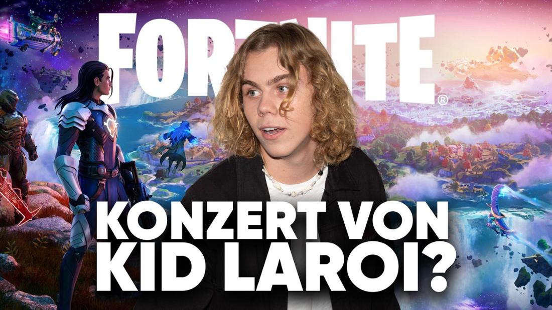 Ein Artwork vom Spiel Fortnite und ein Bild des Rappers Kid LAROI